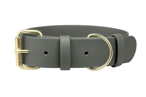 Obroża Foliage Green 38 mm M 40-50 cm, okucia mosiężne