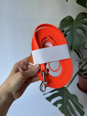 Linka treningowa Neon Orange 4 m | 9 mm | mały karabinek sprężynowy chromowany