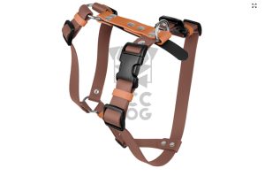 Szelki Biothane® Chocolate / Pumpkin roz. M szer. 25 mm, okucia chromowane