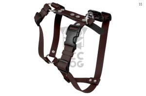 Szelki Biothane® Dark Brown roz. S szer. 19 mm, okucia chromowane