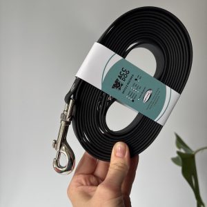 Smycz miejska Black | 400 cm | 19 mm | karabinek sprężynowy duży chromowany