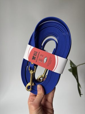 Smycz przepinana Navy Blue | 500 cm | 16 mm | karabinek sprężynowy średni mosiężny