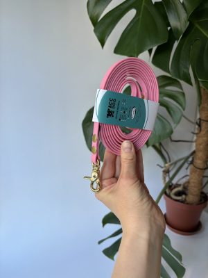 Smycz miejska Dream Pink | 300 cm | 9 mm | karabinek sprężynowy spustowy mikro mosiężny