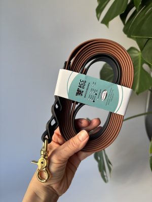 Smycz miejska Chocolate / Black | 300 cm | 19 mm | karabinek spustowy mosiężny