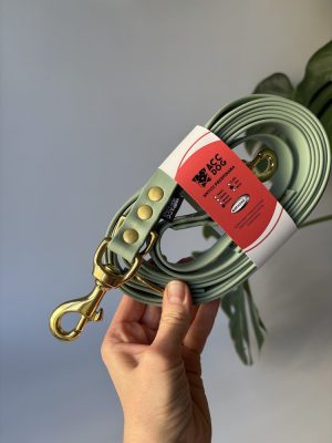 Smycz przepinana dla psa Sage Green | 3 m | 19 mm | karabinek sprężynowy mosiężny duży