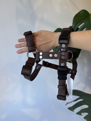 Szelki Biothane® Dark Brown roz. M szer. 25 mm, okucia stal nierdzewna