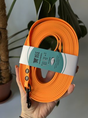 Smycz miejska Orange | 500 cm | 9 mm | karabinek sprężynowy mały czarny