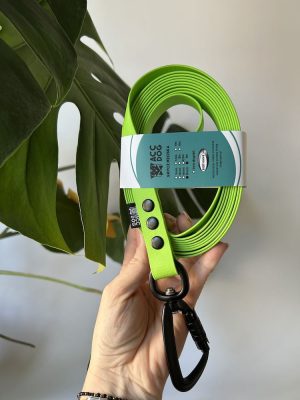 Smycz miejska Apple Green | 300 cm | 19 mm | karabinek aluminiowy czarny zakręcany