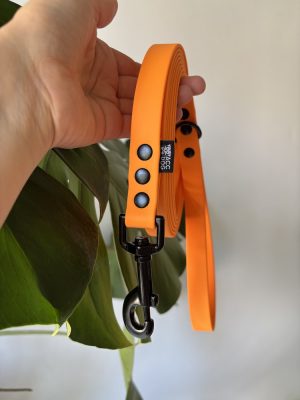 Smycz miejska Orange | 300 cm | 19 mm | karabinek sprężynowy duży czarny