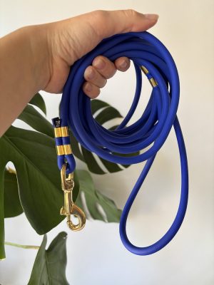 Otok z Biothane® Navy Blue 4 m | 8 mm | Karabinek duży sprężynowy mosiężny