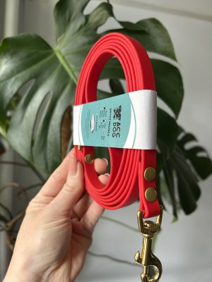 Smycz miejska Classic Red | 200 cm | 13 mm | karabinek sprężynowy mały mosiężny