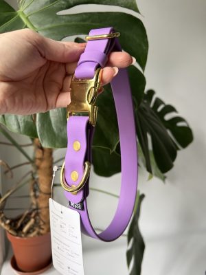 Obroża metalowa klamra Lilac L | 25 mm | 44-54 cm | mosiądzowana