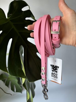 Zestaw Dream Pink | obroża XS 20-28 cm 16 mm + smycz przepinana 240/13 chromowane