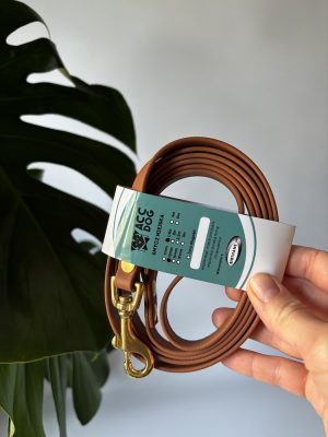 Smycz miejska Classic Brown | 150 cm | 13 mm | karabinek mały mosiężny