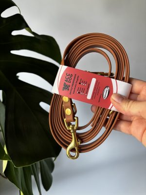 Smycz przepinana Classic Brown | 240 cm | 13 mm | karabinek mały mosiężny