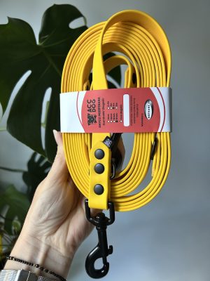 Smycz przepinana Yellow | 400 cm | 19 mm | karabinek czarny duży