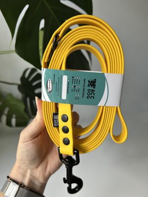 Smycz miejska Yellow | 250 cm | 19 mm | karabinek sprężynowy czarny duży