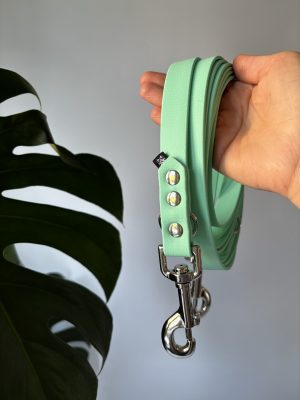 Smycz przepinana Soft Mint | 300 cm | 19 mm | karabinek duży chromowany
