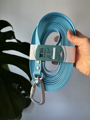 Smycz miejska Baby Blue | 500 cm | 19 mm | karabinek aluminiowy zakręcany