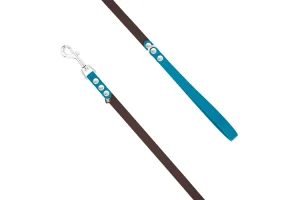 Linka z Biothane® Rainbow Dark Brown + Lagune · 10 m · 16 mm · Chromowane